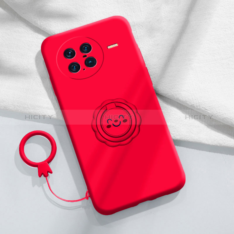 Custodia Silicone Ultra Sottile Morbida Cover con Magnetico Anello Supporto S01 per Vivo X Note