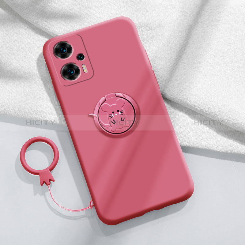 Custodia Silicone Ultra Sottile Morbida Cover con Magnetico Anello Supporto S01 per Xiaomi Poco F5 5G