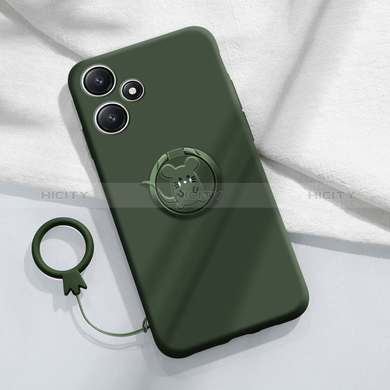 Custodia Silicone Ultra Sottile Morbida Cover con Magnetico Anello Supporto S01 per Xiaomi Poco M6 Pro 5G