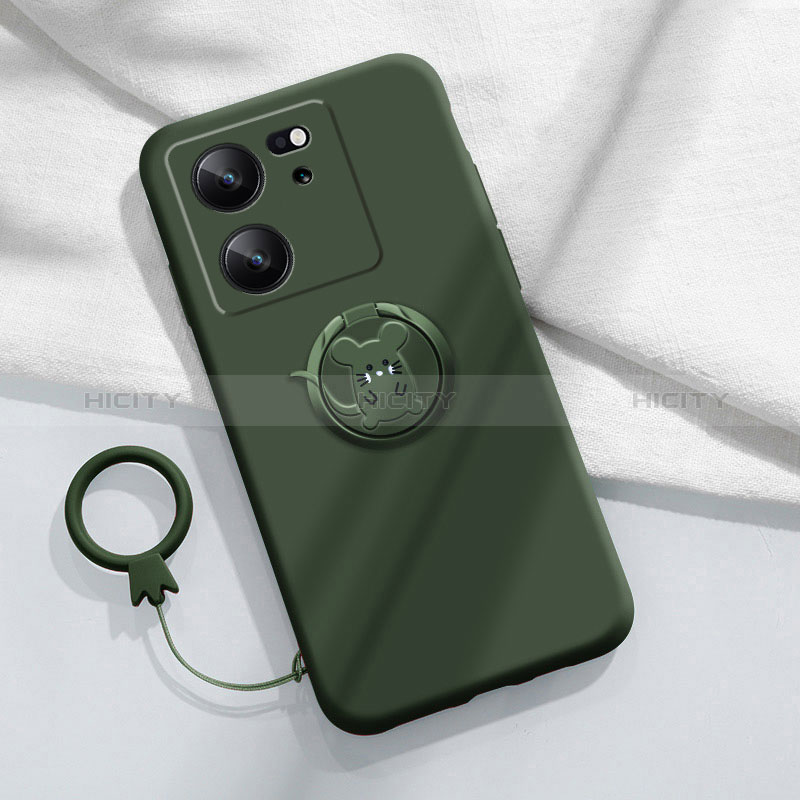 Custodia Silicone Ultra Sottile Morbida Cover con Magnetico Anello Supporto S01 per Xiaomi Redmi K60 Ultra 5G