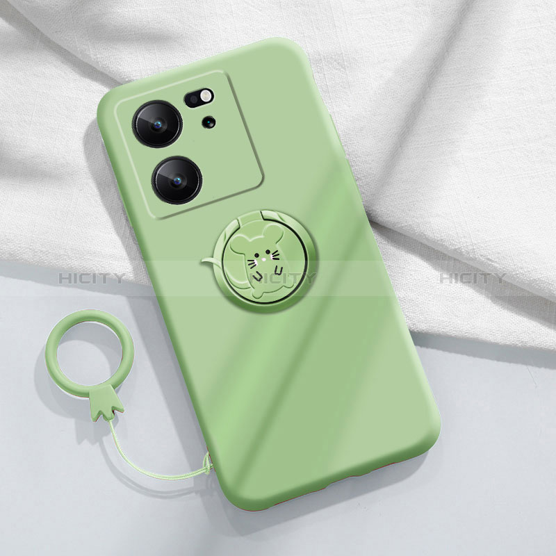 Custodia Silicone Ultra Sottile Morbida Cover con Magnetico Anello Supporto S01 per Xiaomi Redmi K60 Ultra 5G