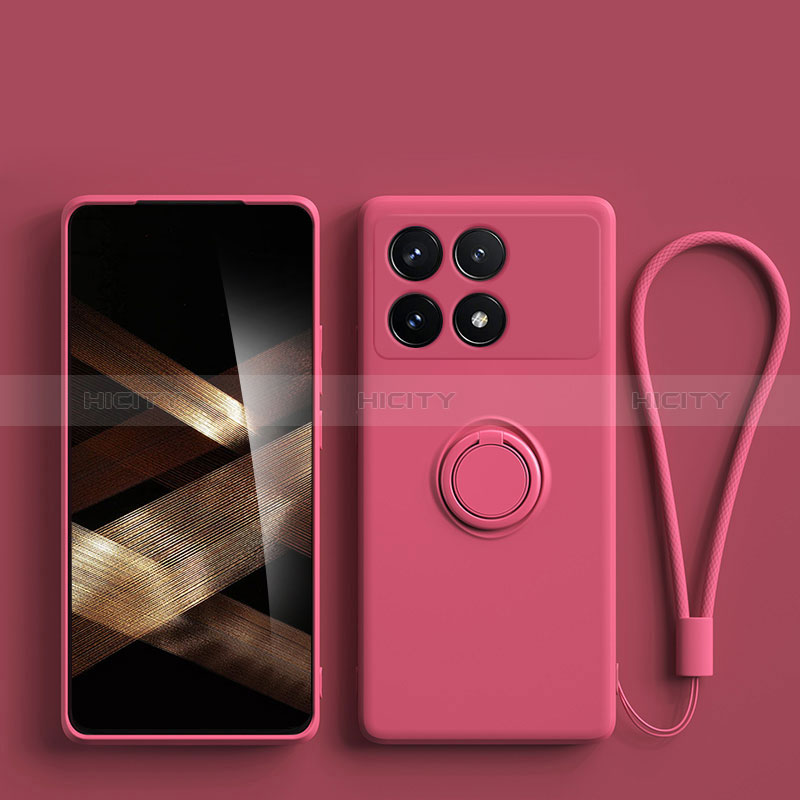 Custodia Silicone Ultra Sottile Morbida Cover con Magnetico Anello Supporto S01 per Xiaomi Redmi K70 Pro 5G