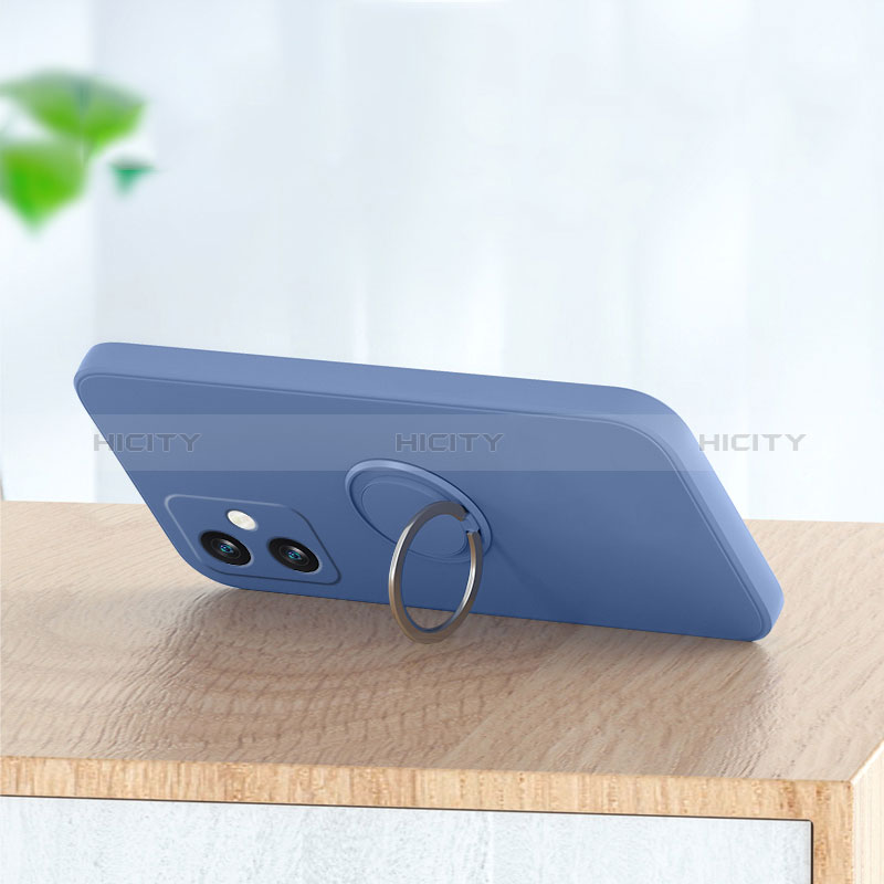 Custodia Silicone Ultra Sottile Morbida Cover con Magnetico Anello Supporto S01 per Xiaomi Redmi Note 12R Pro 5G