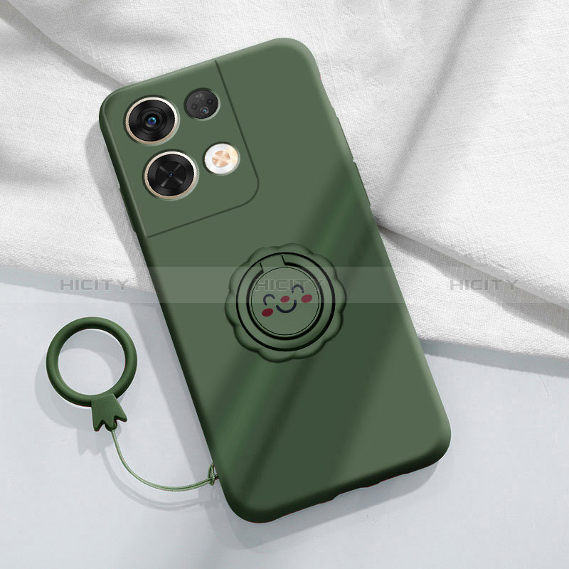 Custodia Silicone Ultra Sottile Morbida Cover con Magnetico Anello Supporto S01 per Xiaomi Redmi Note 13 5G