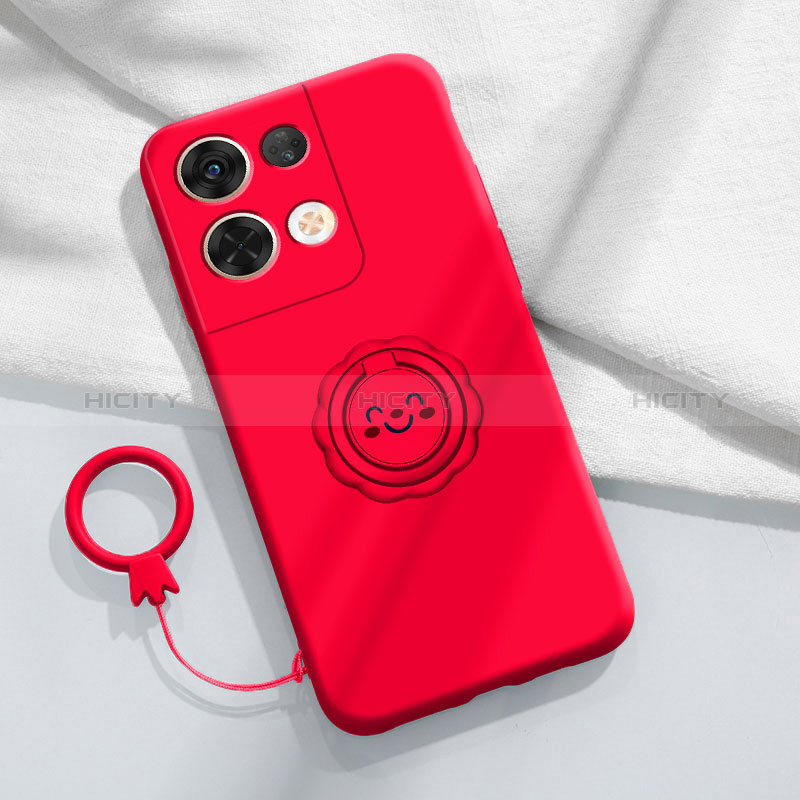 Custodia Silicone Ultra Sottile Morbida Cover con Magnetico Anello Supporto S01 per Xiaomi Redmi Note 13 Pro 5G