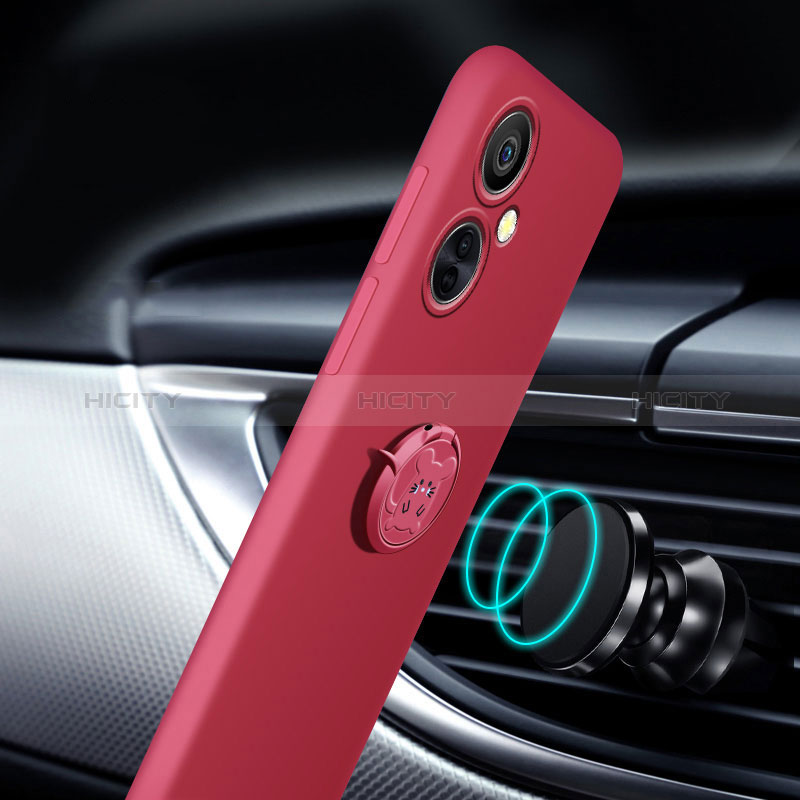 Custodia Silicone Ultra Sottile Morbida Cover con Magnetico Anello Supporto S02 per OnePlus Nord CE 3 Lite 5G