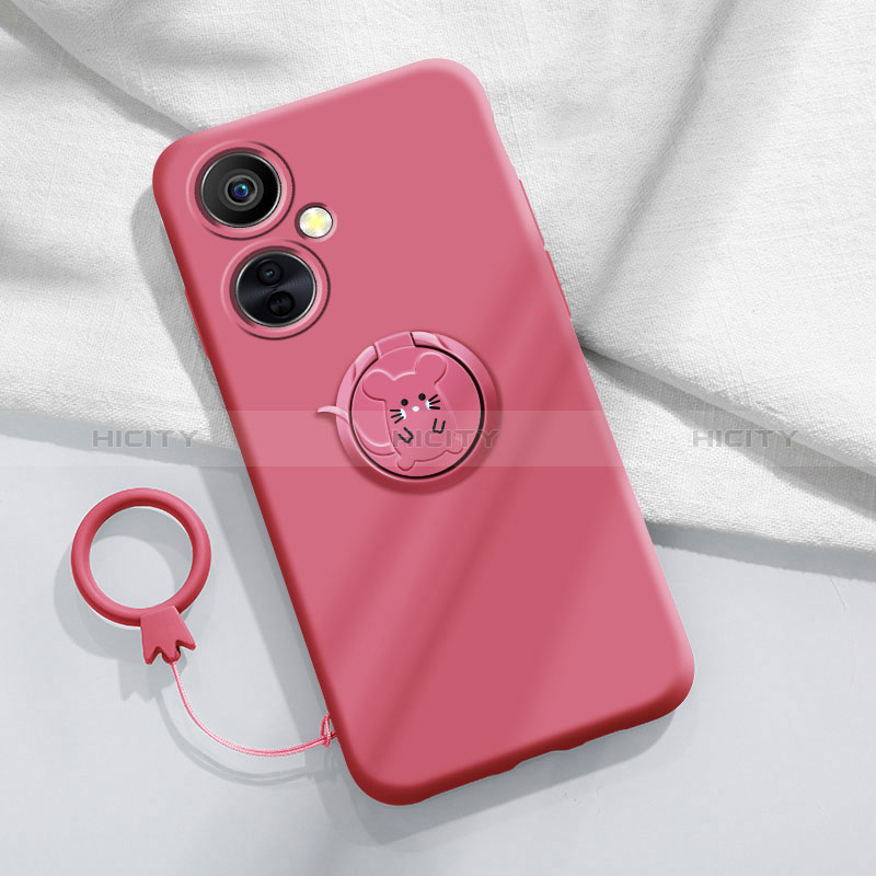 Custodia Silicone Ultra Sottile Morbida Cover con Magnetico Anello Supporto S02 per OnePlus Nord CE 3 Lite 5G