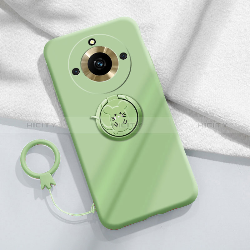 Custodia Silicone Ultra Sottile Morbida Cover con Magnetico Anello Supporto S02 per Realme 11 Pro 5G