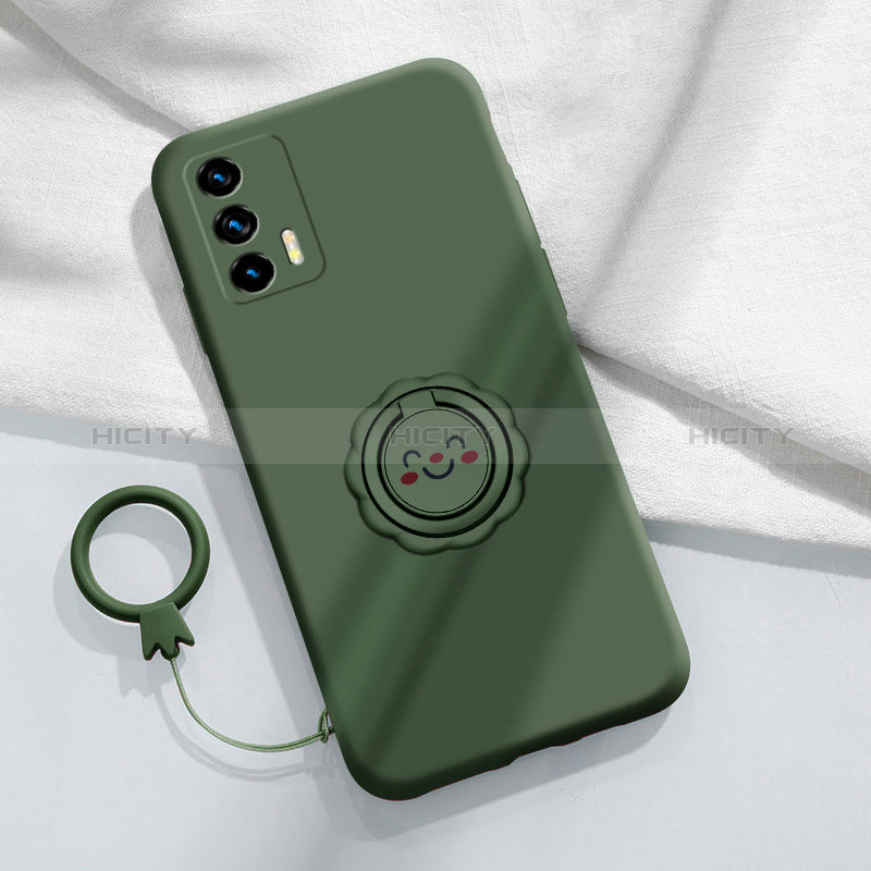 Custodia Silicone Ultra Sottile Morbida Cover con Magnetico Anello Supporto S02 per Realme GT Master 5G