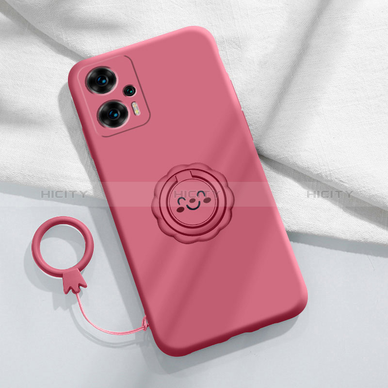 Custodia Silicone Ultra Sottile Morbida Cover con Magnetico Anello Supporto S02 per Xiaomi Poco F5 5G