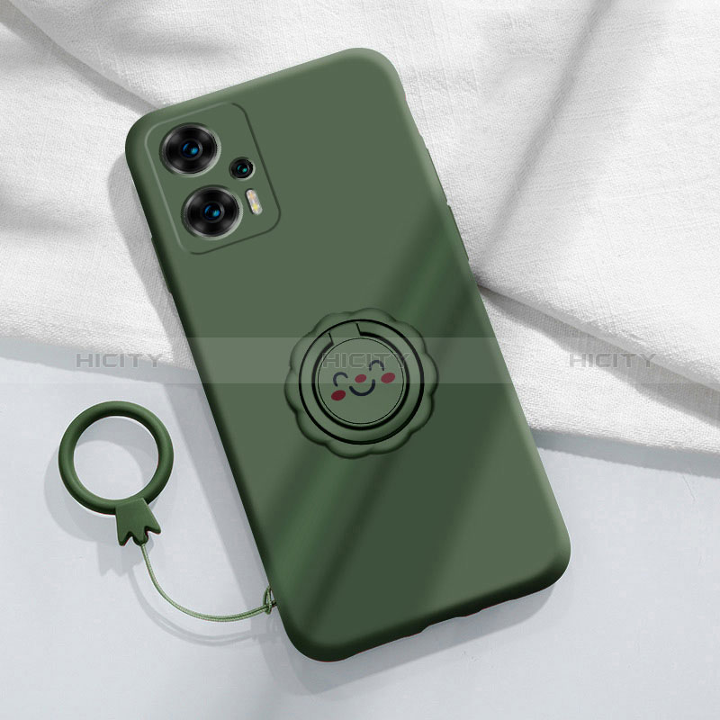 Custodia Silicone Ultra Sottile Morbida Cover con Magnetico Anello Supporto S02 per Xiaomi Poco F5 5G