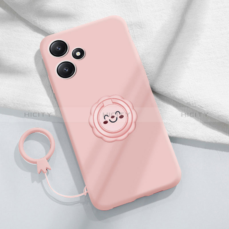 Custodia Silicone Ultra Sottile Morbida Cover con Magnetico Anello Supporto S02 per Xiaomi Poco M6 Pro 5G