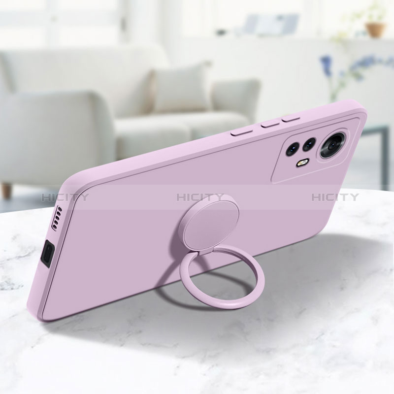 Custodia Silicone Ultra Sottile Morbida Cover con Magnetico Anello Supporto S02 per Xiaomi Redmi Note 12S