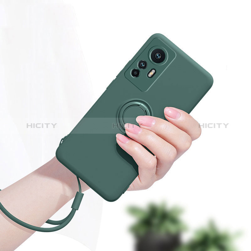 Custodia Silicone Ultra Sottile Morbida Cover con Magnetico Anello Supporto S02 per Xiaomi Redmi Note 12S