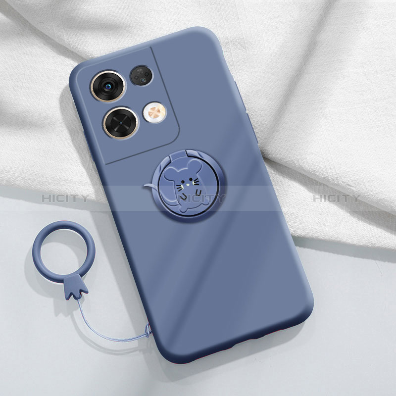 Custodia Silicone Ultra Sottile Morbida Cover con Magnetico Anello Supporto S02 per Xiaomi Redmi Note 13 5G