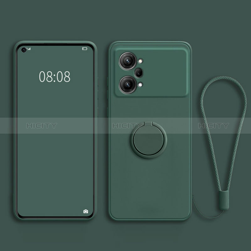 Custodia Silicone Ultra Sottile Morbida Cover con Magnetico Anello Supporto S03 per Oppo K10 Pro 5G Verde Notte