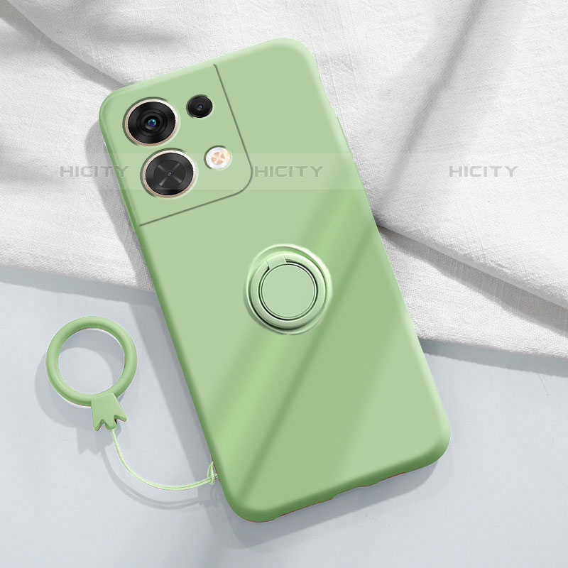 Custodia Silicone Ultra Sottile Morbida Cover con Magnetico Anello Supporto S03 per Oppo Reno8 5G