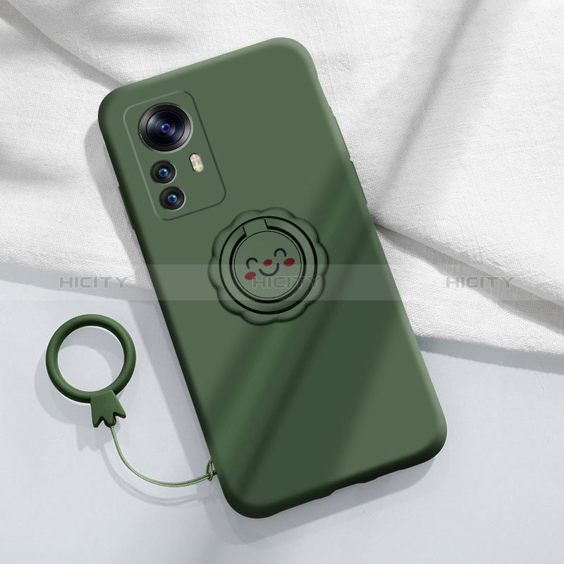 Custodia Silicone Ultra Sottile Morbida Cover con Magnetico Anello Supporto S04 per Xiaomi Redmi Note 12S