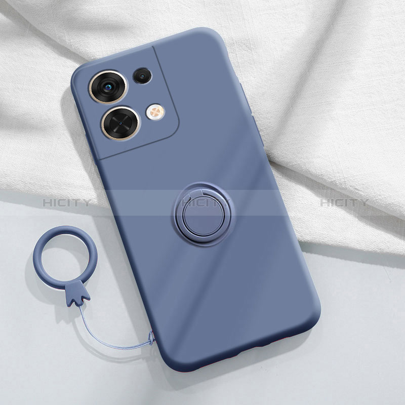 Custodia Silicone Ultra Sottile Morbida Cover con Magnetico Anello Supporto S04 per Xiaomi Redmi Note 13 5G