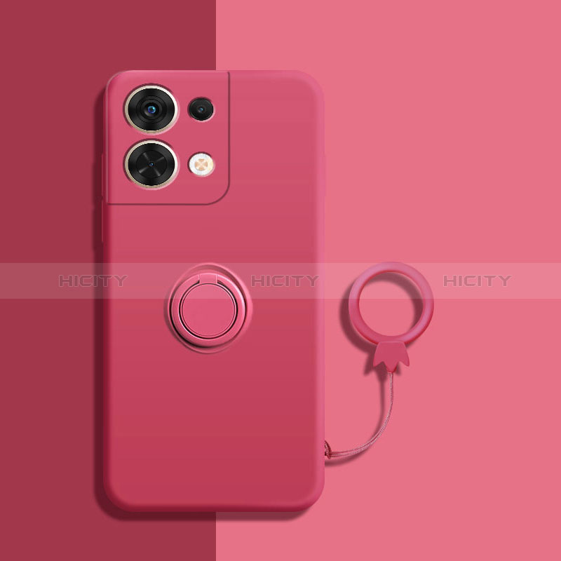 Custodia Silicone Ultra Sottile Morbida Cover con Magnetico Anello Supporto S04 per Xiaomi Redmi Note 13 Pro 5G