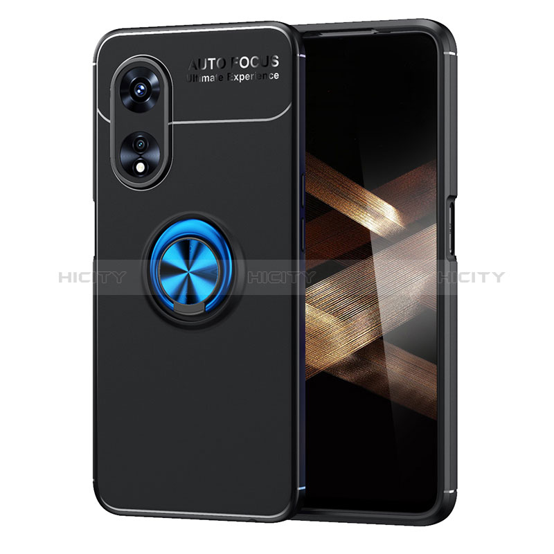 Custodia Silicone Ultra Sottile Morbida Cover con Magnetico Anello Supporto SD1 per Huawei Honor X5 Plus Blu e Nero