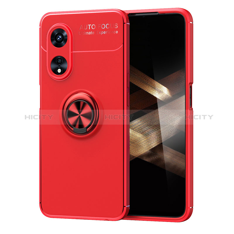 Custodia Silicone Ultra Sottile Morbida Cover con Magnetico Anello Supporto SD1 per Huawei Honor X5 Plus Rosso