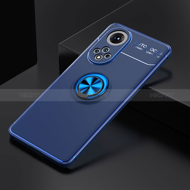 Custodia Silicone Ultra Sottile Morbida Cover con Magnetico Anello Supporto SD1 per Huawei Nova 9 Blu