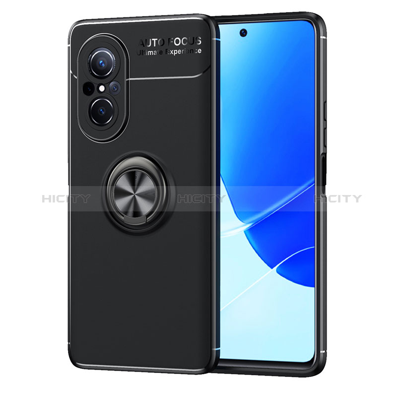 Custodia Silicone Ultra Sottile Morbida Cover con Magnetico Anello Supporto SD1 per Huawei Nova 9 SE Nero