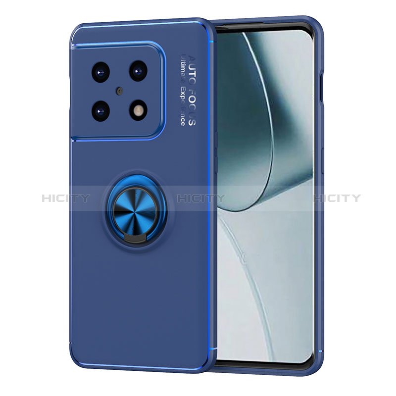 Custodia Silicone Ultra Sottile Morbida Cover con Magnetico Anello Supporto SD1 per OnePlus 10 Pro 5G Blu