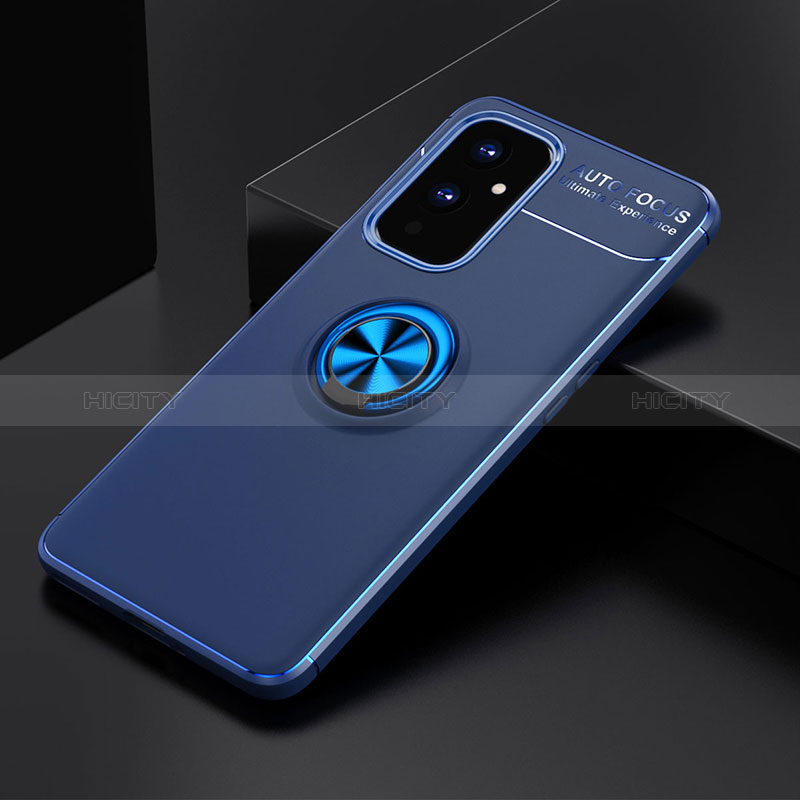 Custodia Silicone Ultra Sottile Morbida Cover con Magnetico Anello Supporto SD1 per OnePlus 9 5G