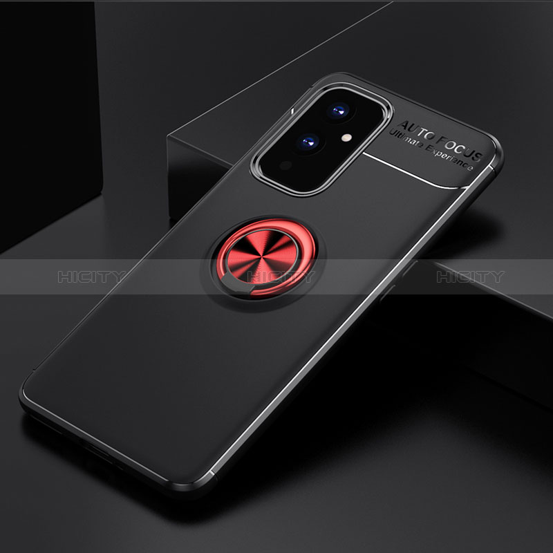 Custodia Silicone Ultra Sottile Morbida Cover con Magnetico Anello Supporto SD1 per OnePlus 9 5G