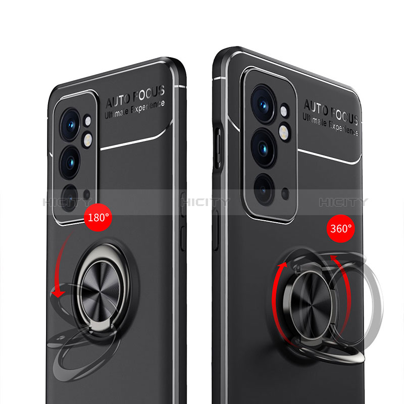 Custodia Silicone Ultra Sottile Morbida Cover con Magnetico Anello Supporto SD1 per OnePlus 9RT 5G