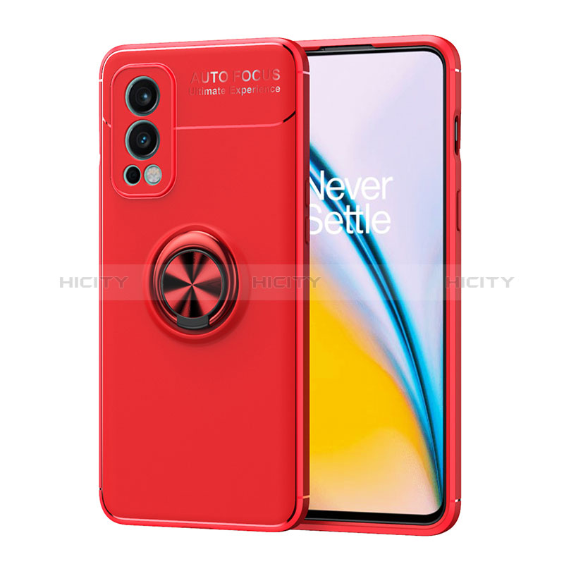 Custodia Silicone Ultra Sottile Morbida Cover con Magnetico Anello Supporto SD1 per OnePlus Nord 2 5G