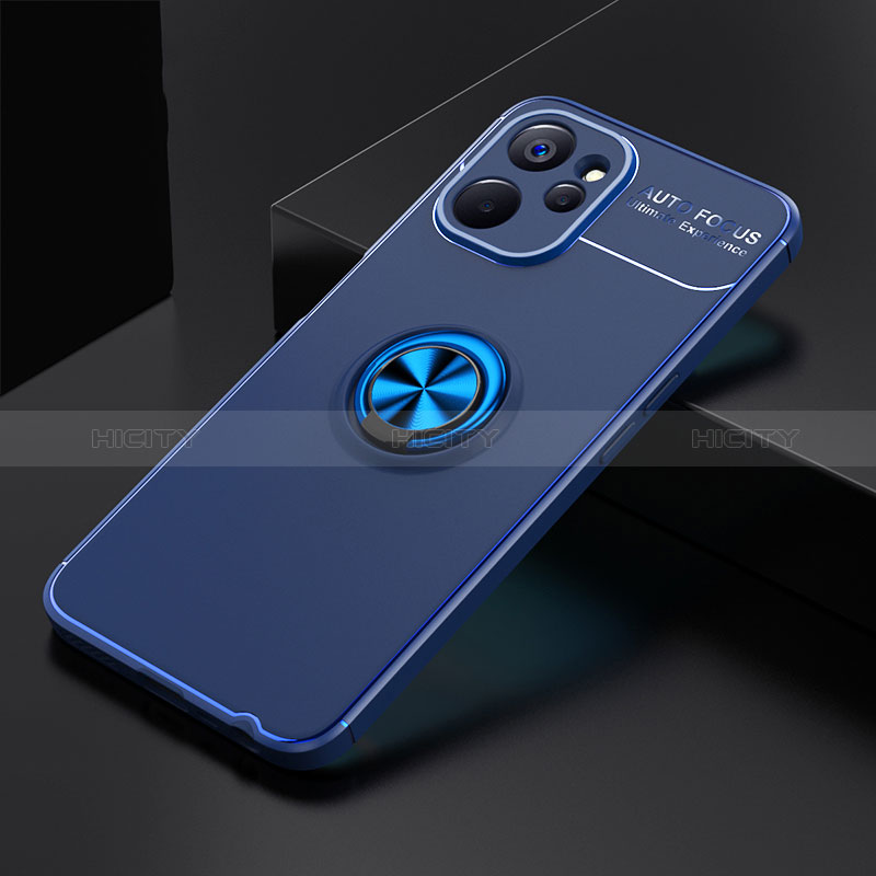 Custodia Silicone Ultra Sottile Morbida Cover con Magnetico Anello Supporto SD1 per Realme 10 5G Blu