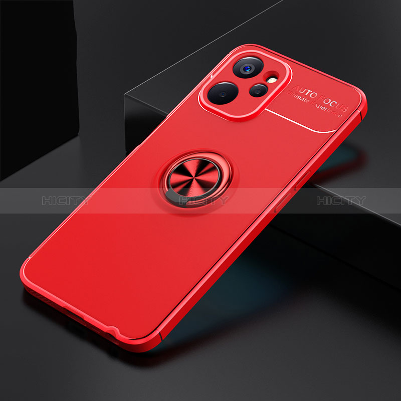 Custodia Silicone Ultra Sottile Morbida Cover con Magnetico Anello Supporto SD1 per Realme 10 5G Rosso