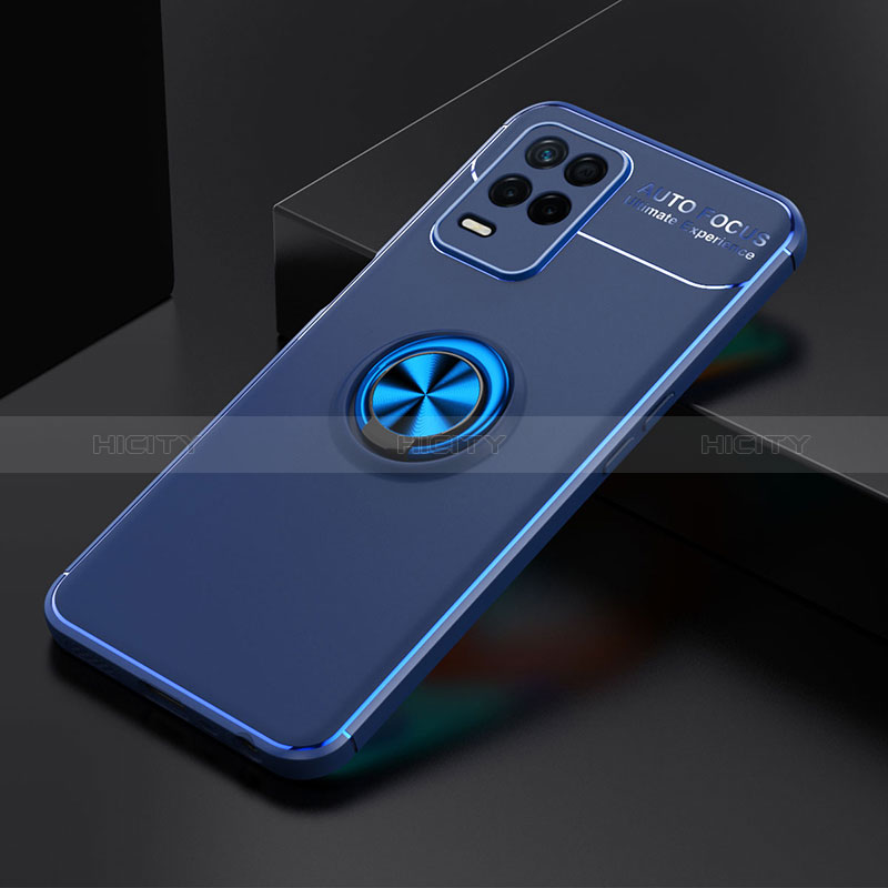 Custodia Silicone Ultra Sottile Morbida Cover con Magnetico Anello Supporto SD1 per Realme 8s 5G