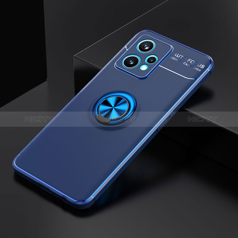 Custodia Silicone Ultra Sottile Morbida Cover con Magnetico Anello Supporto SD1 per Realme 9 Pro 5G Blu