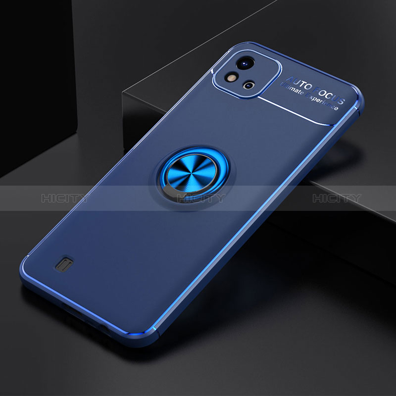 Custodia Silicone Ultra Sottile Morbida Cover con Magnetico Anello Supporto SD1 per Realme C11 (2021) Blu