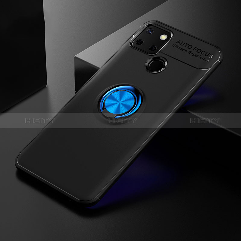 Custodia Silicone Ultra Sottile Morbida Cover con Magnetico Anello Supporto SD1 per Realme C12 Blu e Nero