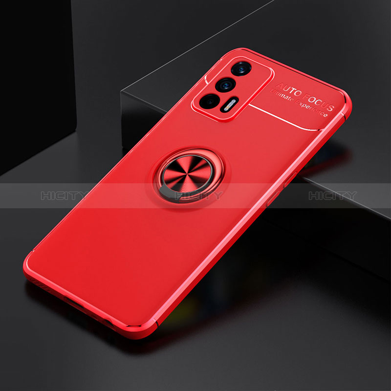 Custodia Silicone Ultra Sottile Morbida Cover con Magnetico Anello Supporto SD1 per Realme GT 5G Rosso