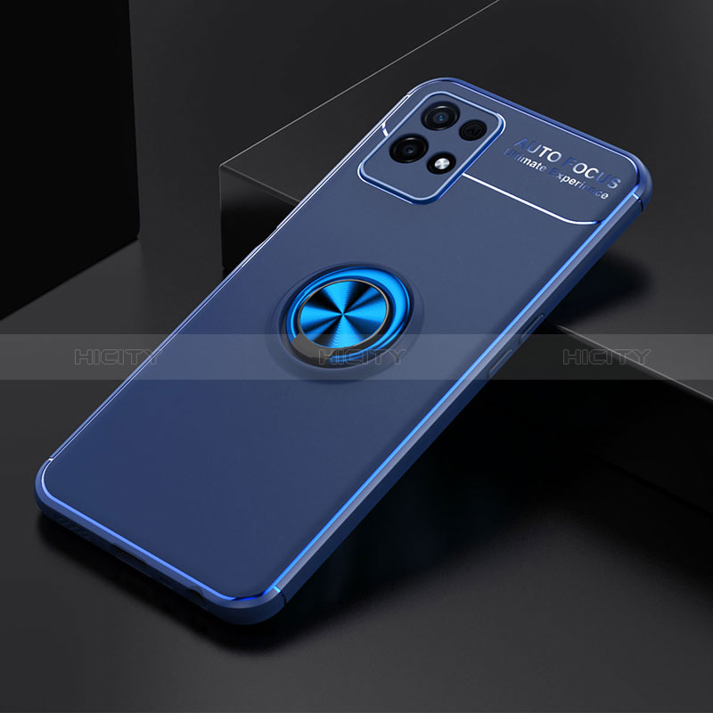 Custodia Silicone Ultra Sottile Morbida Cover con Magnetico Anello Supporto SD1 per Realme Narzo 50 4G Blu