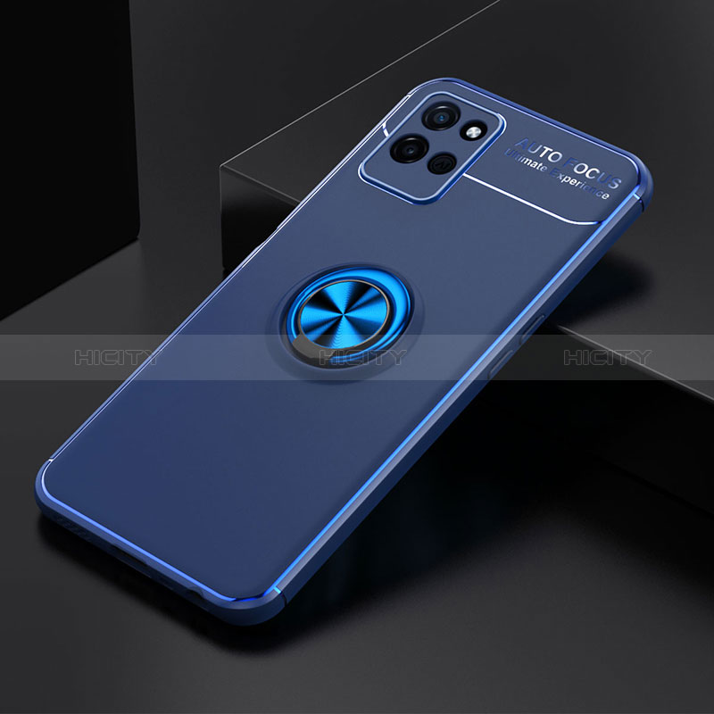 Custodia Silicone Ultra Sottile Morbida Cover con Magnetico Anello Supporto SD1 per Realme V11 5G Blu