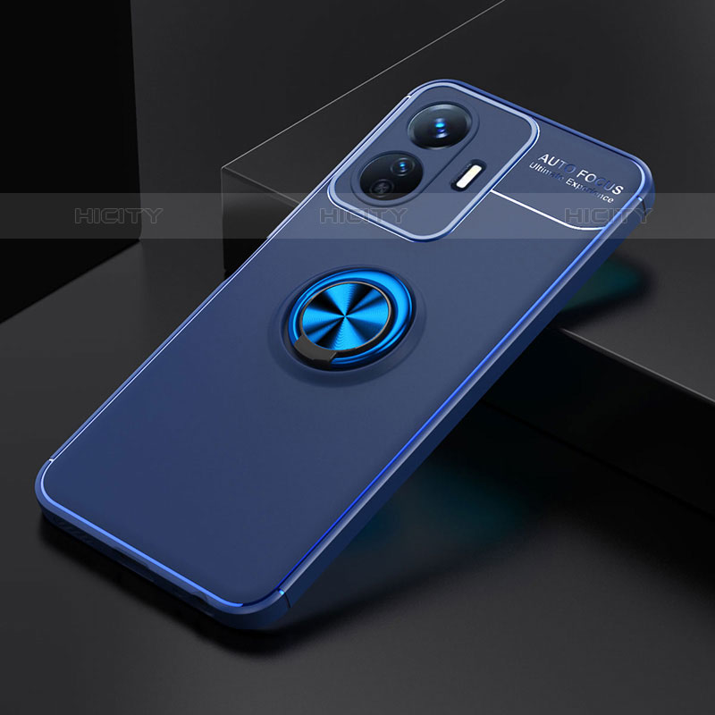 Custodia Silicone Ultra Sottile Morbida Cover con Magnetico Anello Supporto SD1 per Vivo iQOO Z6 Lite 5G