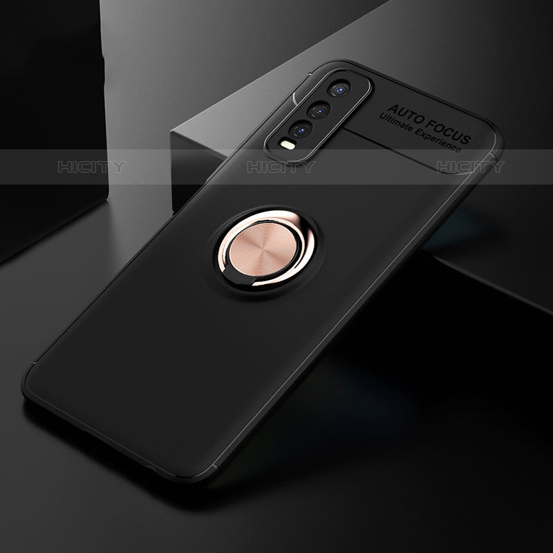 Custodia Silicone Ultra Sottile Morbida Cover con Magnetico Anello Supporto SD1 per Vivo Y70S 5G