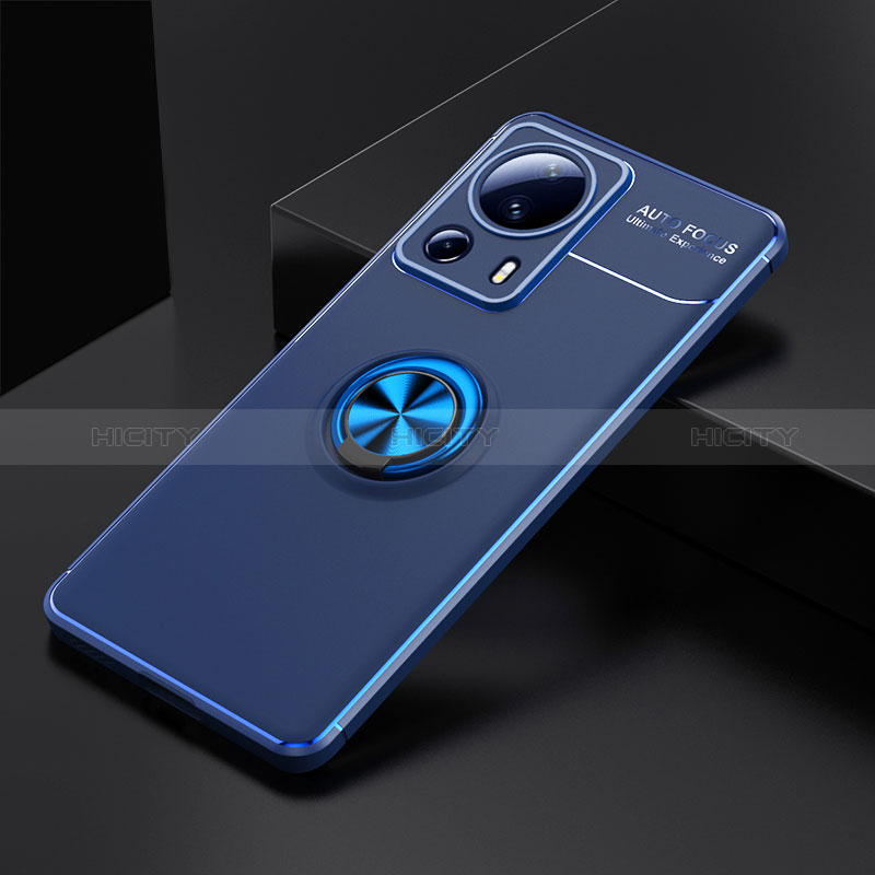 Custodia Silicone Ultra Sottile Morbida Cover con Magnetico Anello Supporto SD1 per Xiaomi Civi 2 5G Blu