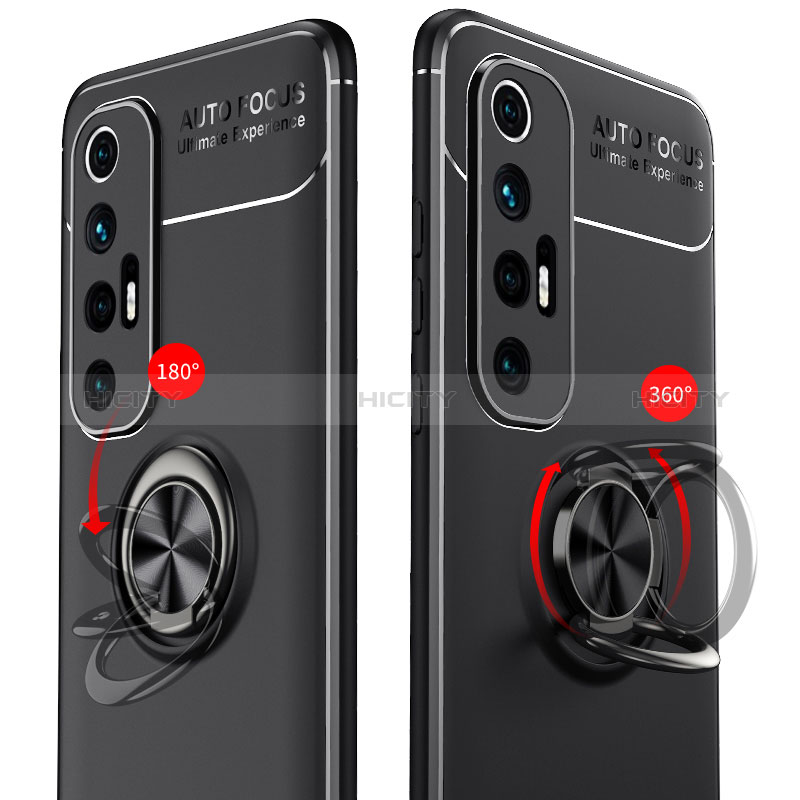 Custodia Silicone Ultra Sottile Morbida Cover con Magnetico Anello Supporto SD1 per Xiaomi Mi 10S 5G