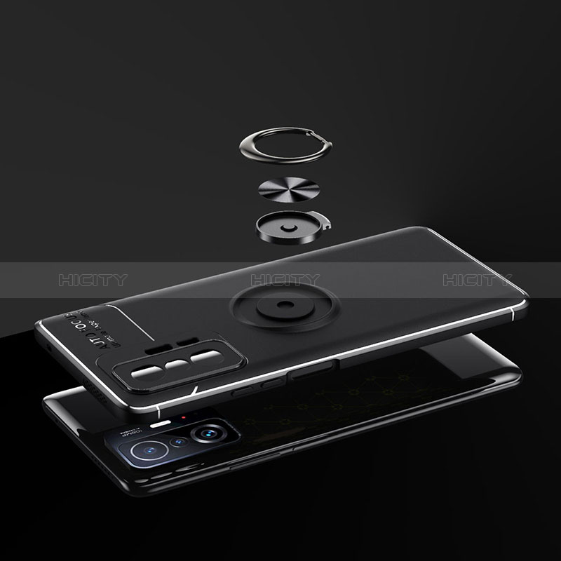 Custodia Silicone Ultra Sottile Morbida Cover con Magnetico Anello Supporto SD1 per Xiaomi Mi 11T 5G