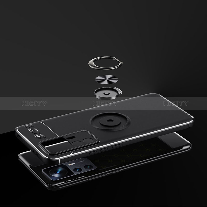 Custodia Silicone Ultra Sottile Morbida Cover con Magnetico Anello Supporto SD1 per Xiaomi Mi 12T 5G