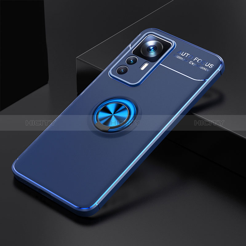 Custodia Silicone Ultra Sottile Morbida Cover con Magnetico Anello Supporto SD1 per Xiaomi Mi 12T Pro 5G Blu