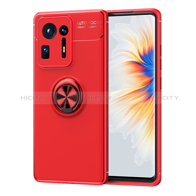 Custodia Silicone Ultra Sottile Morbida Cover con Magnetico Anello Supporto SD1 per Xiaomi Mi Mix 4 5G Rosso